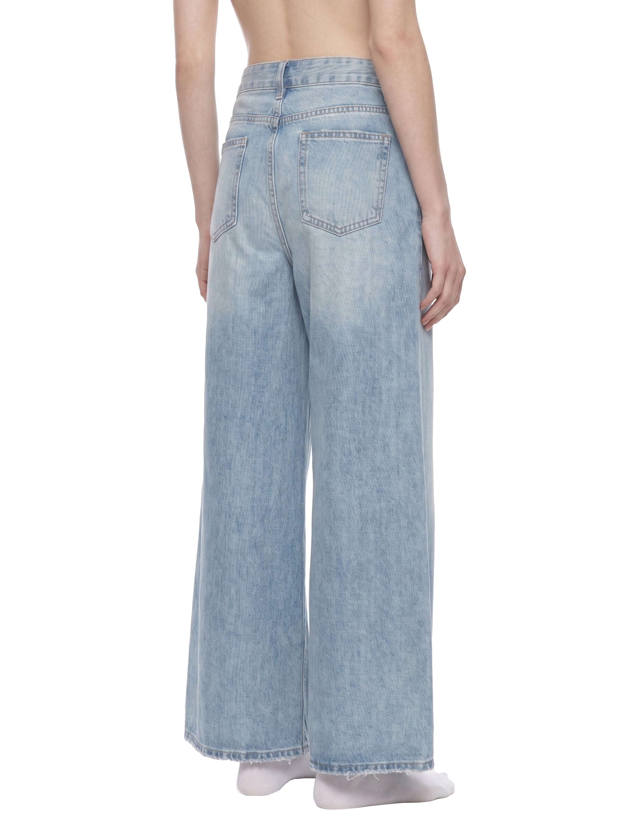 DREJ Studio Wide Leg Jeans Vintage Wash Distressed