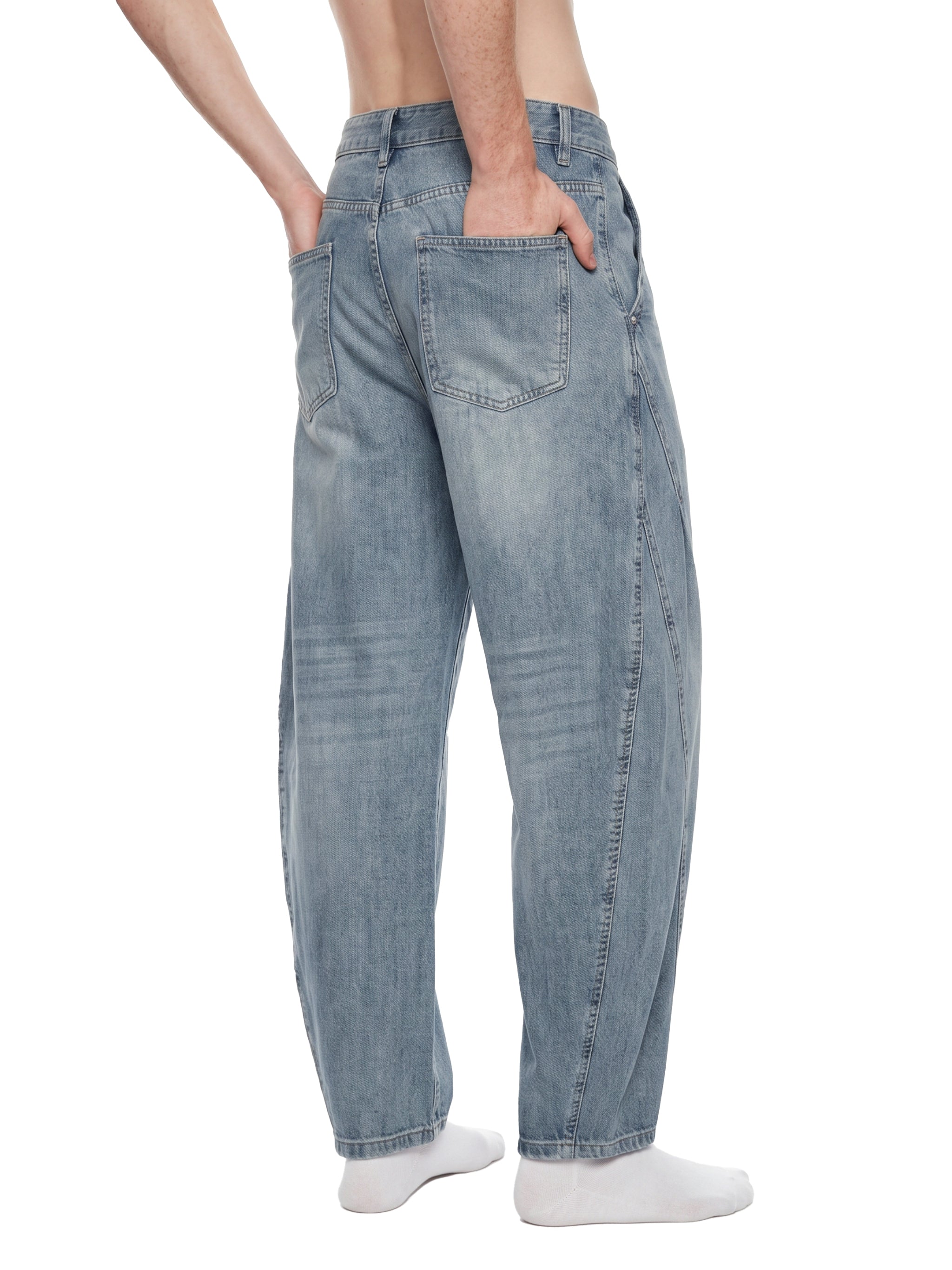 DREJ Studio Washed Barrel Jeans