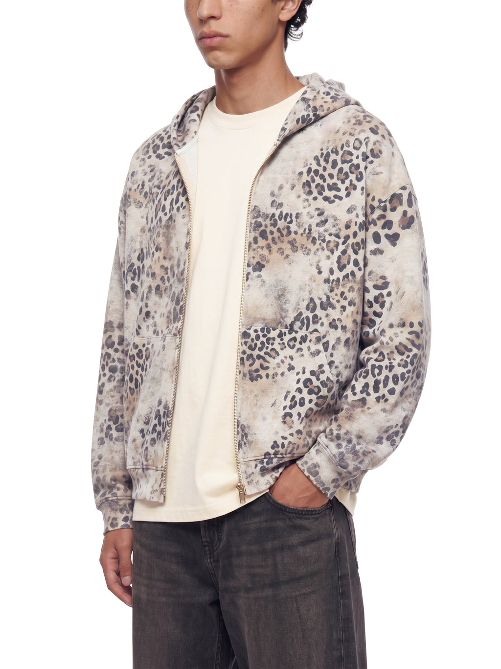 DREJ Studio Vintage Leopard Zip Hoodie