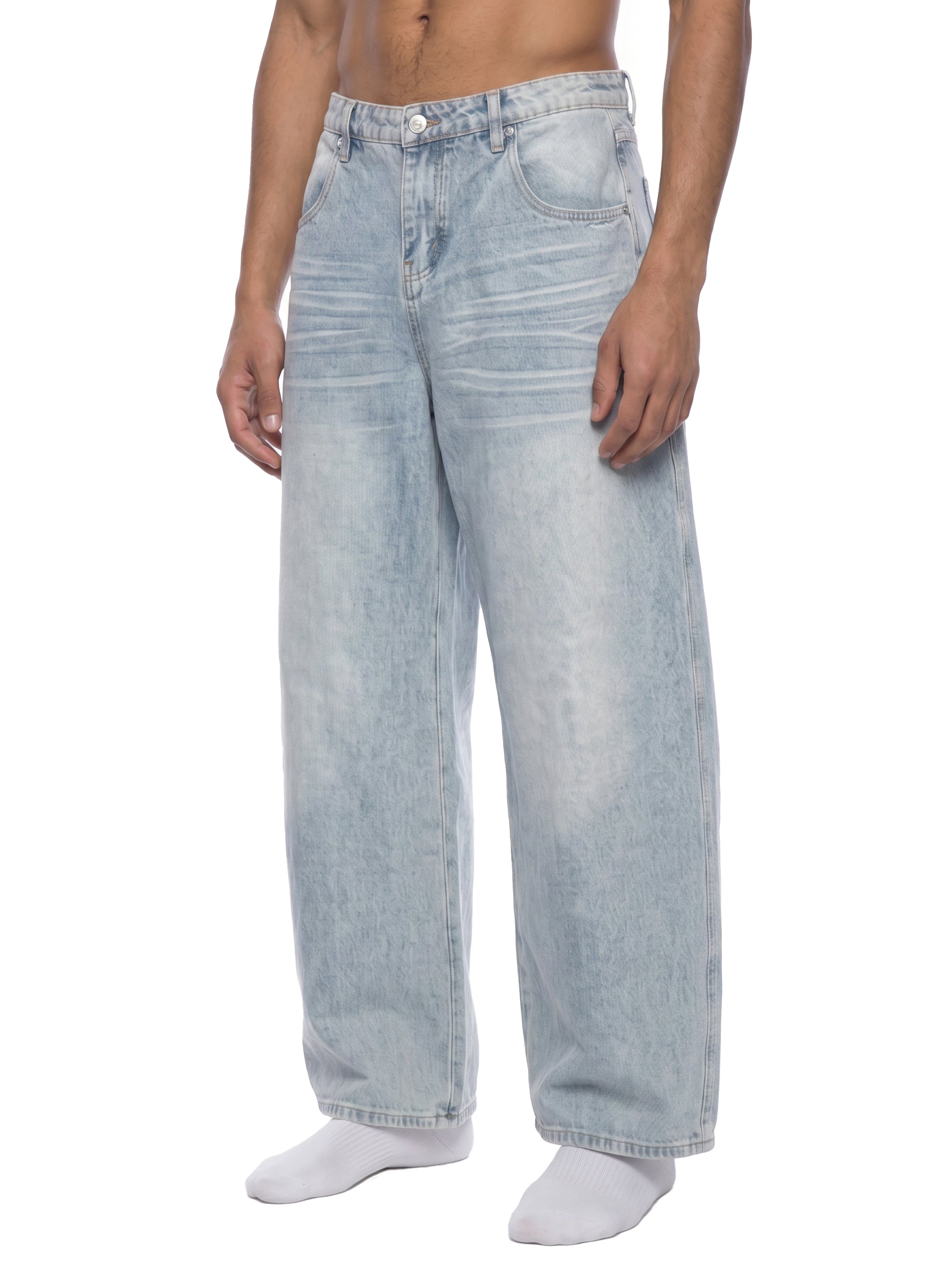 DREJ Studio Wide Leg Jeans Enzyme Wash
