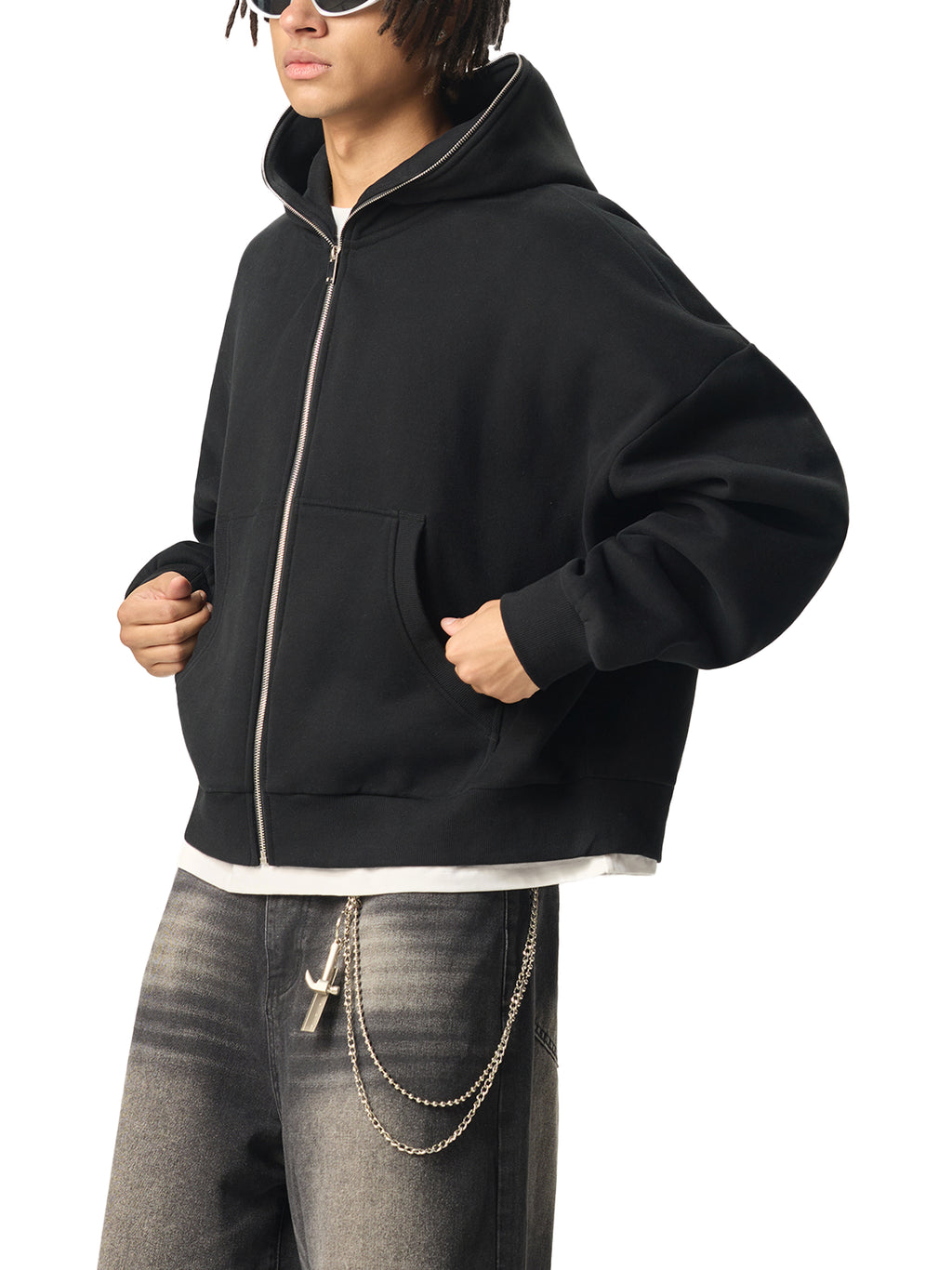 DREJ Core Boxy Zip Hoodie