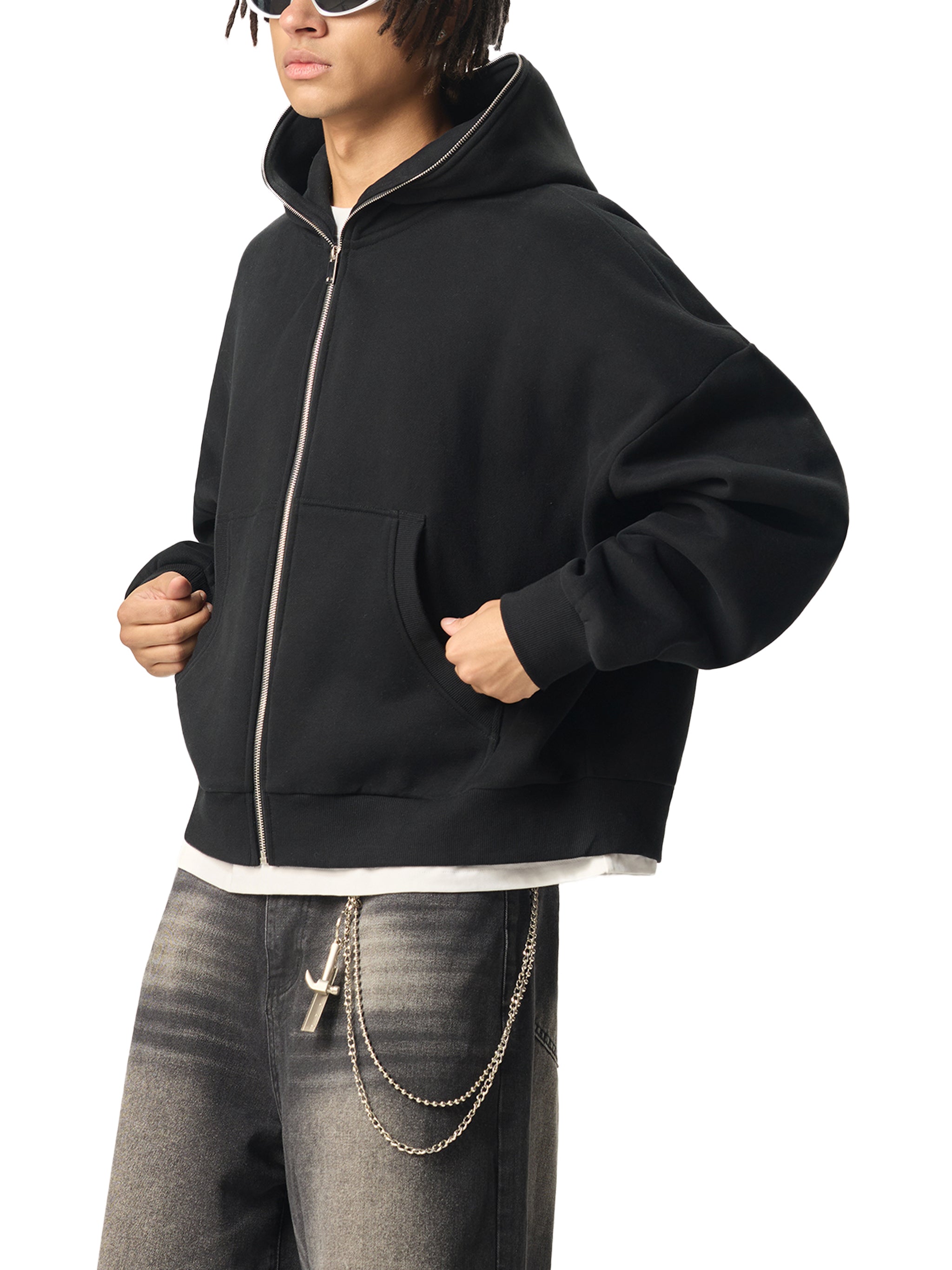 DREJ Core Boxy Zip Hoodie