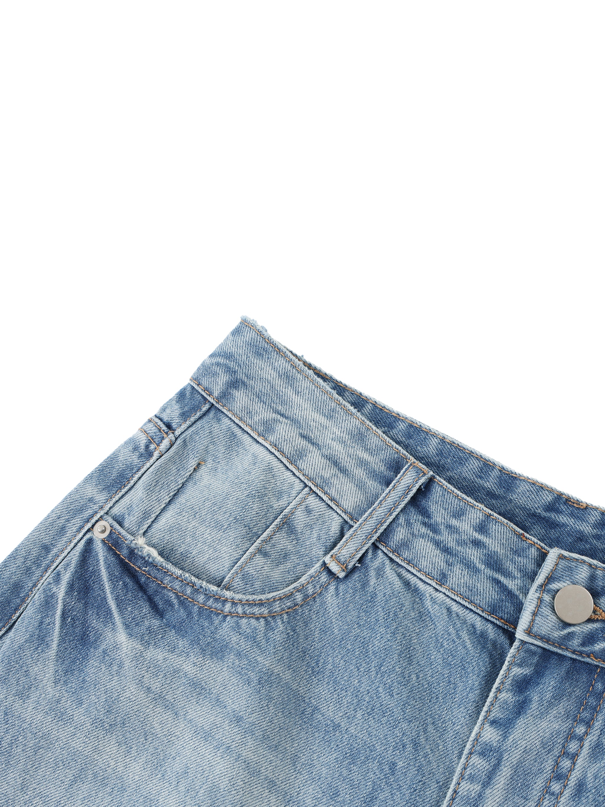 DREJ Studio Wide Leg Jeans Vintage Wash Distressed