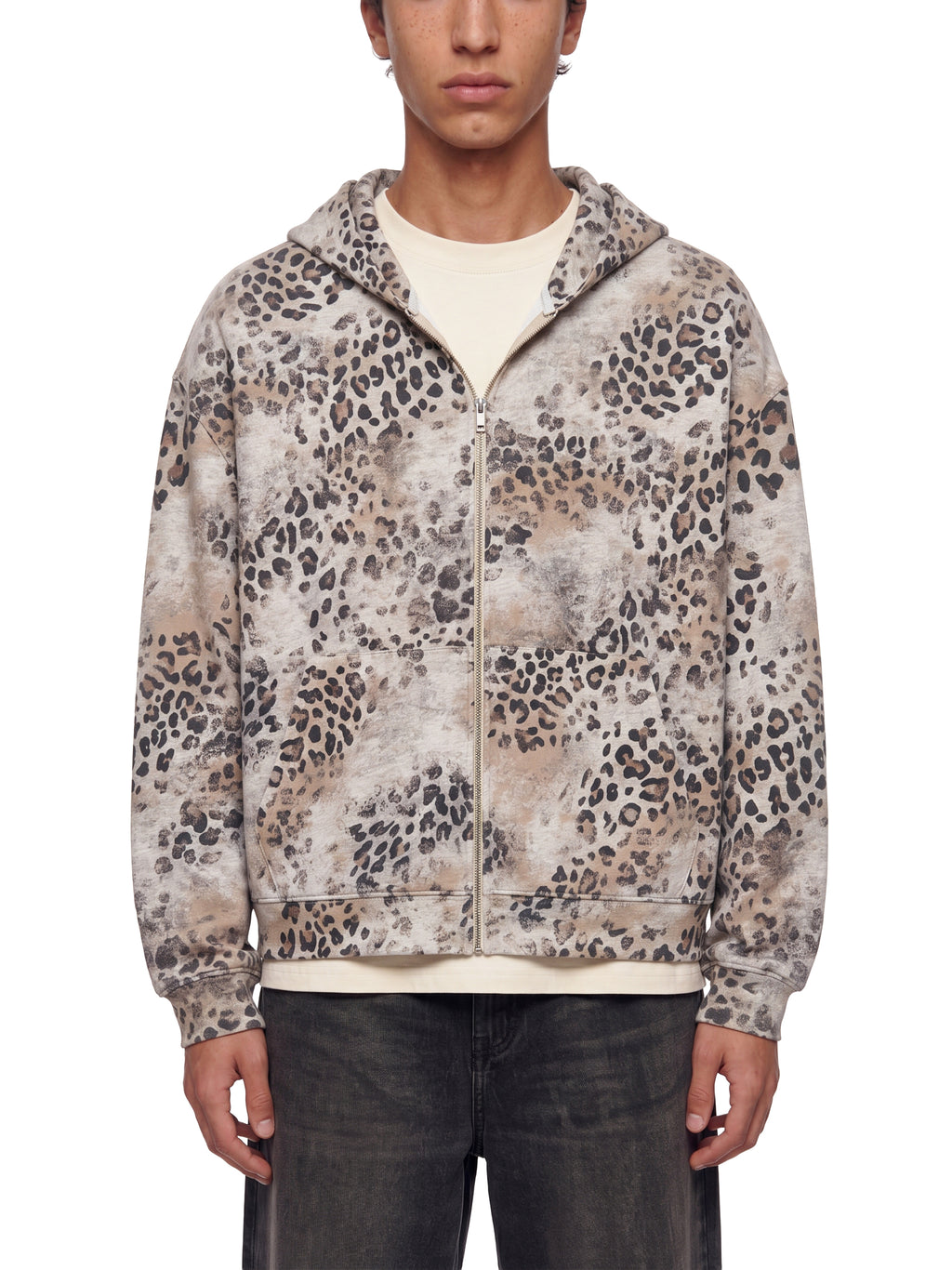 DREJ Studio Vintage Leopard Zip Hoodie