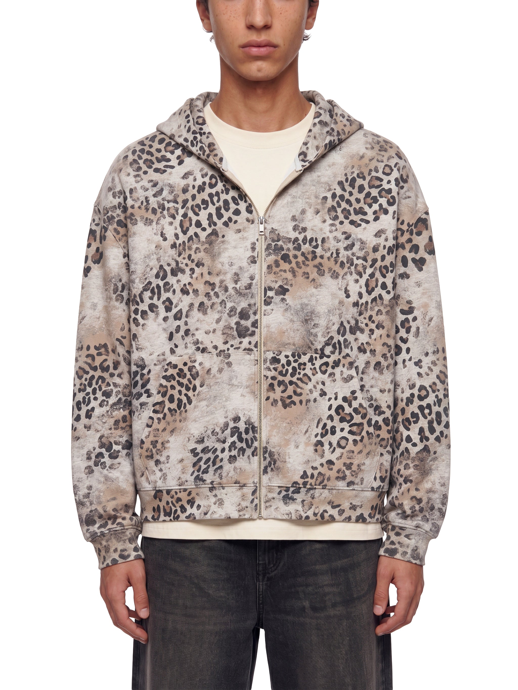 DREJ Studio Vintage Leopard Zip Hoodie
