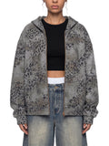 DREJ Studio Vintage Leopard Zip Hoodie