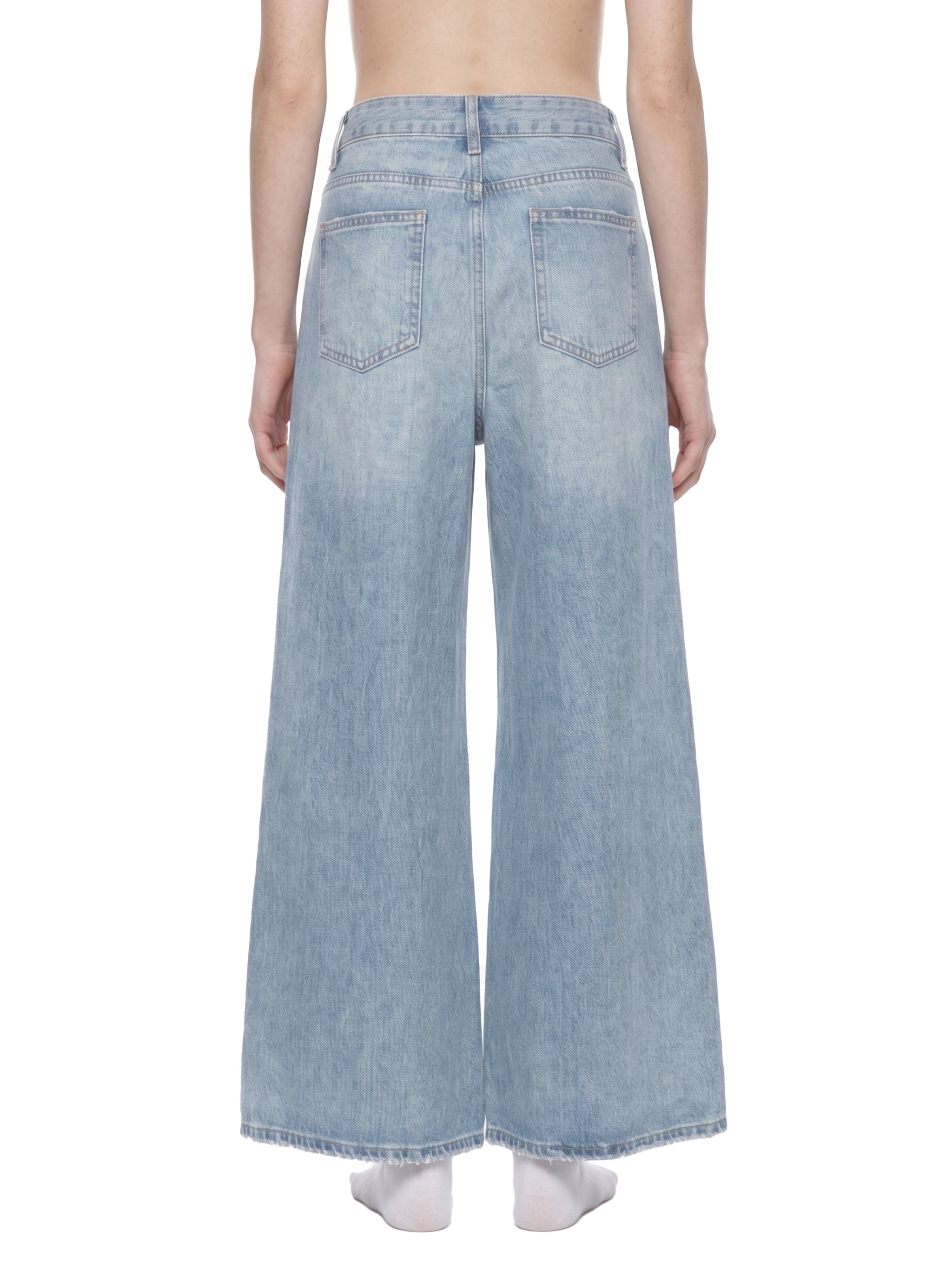 DREJ Studio Wide Leg Jeans Vintage Wash Distressed