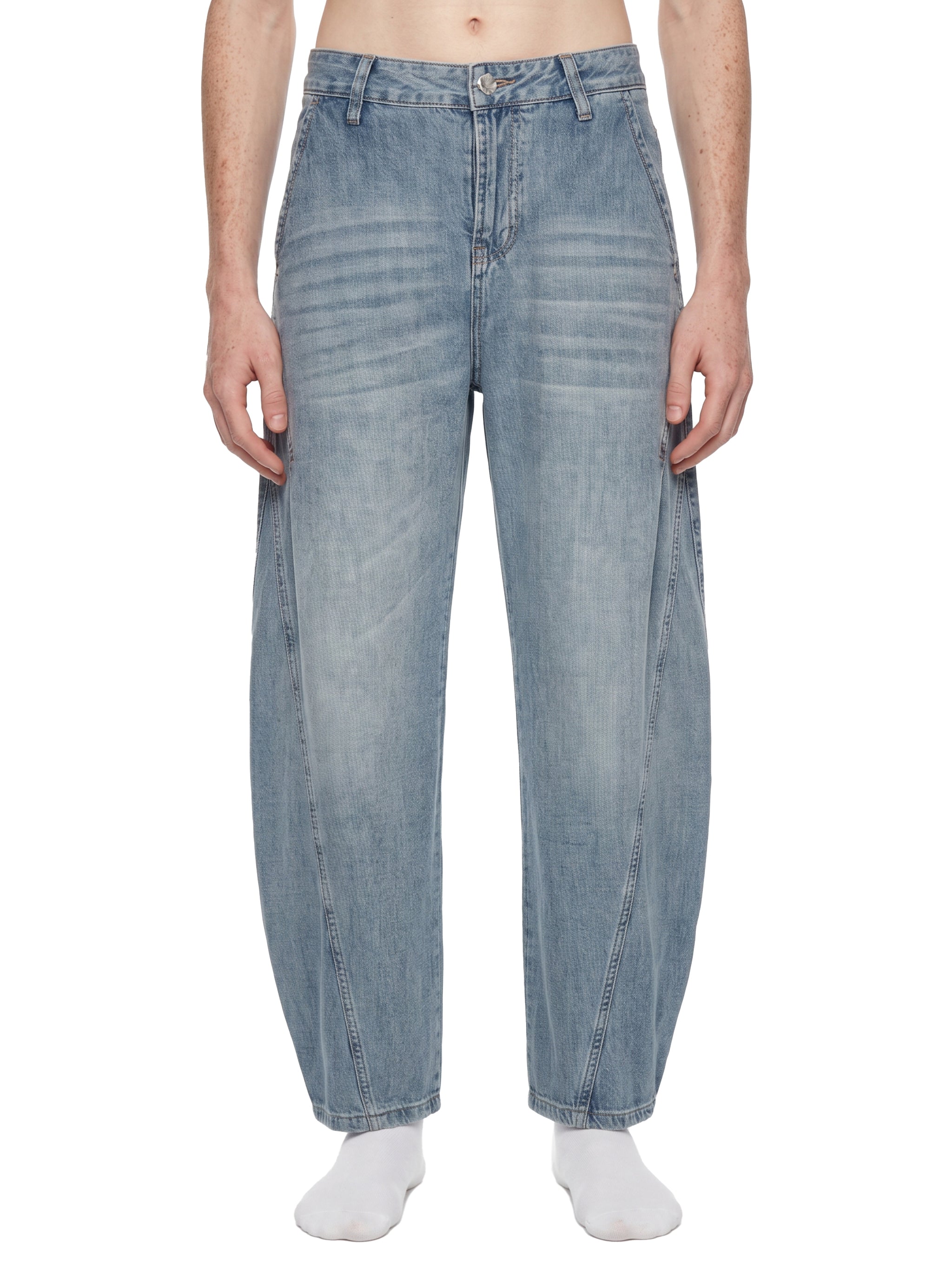 DREJ Studio Washed Barrel Jeans