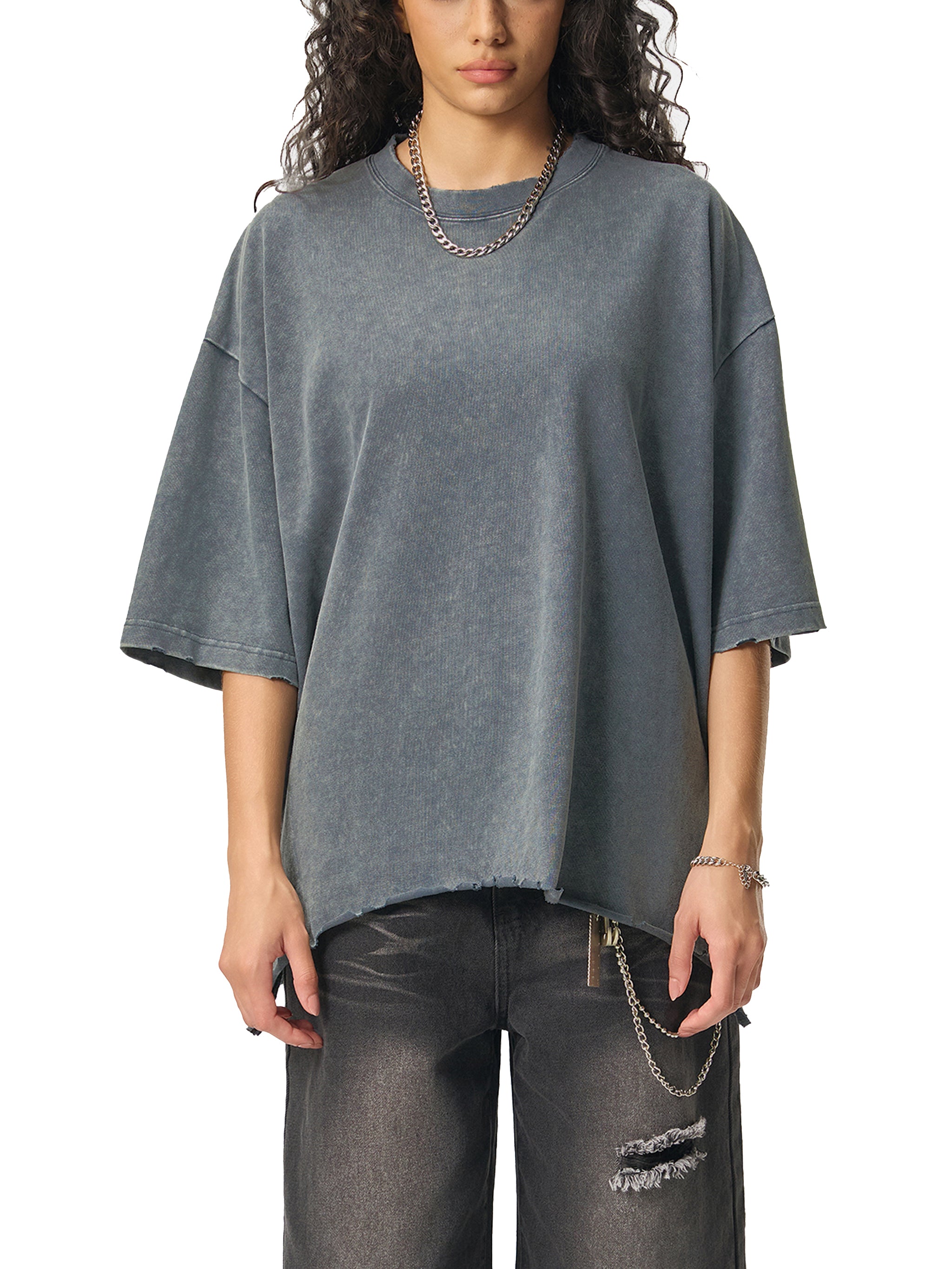 DREJ Studio Snow Wash Boxy Tee Ash Grey