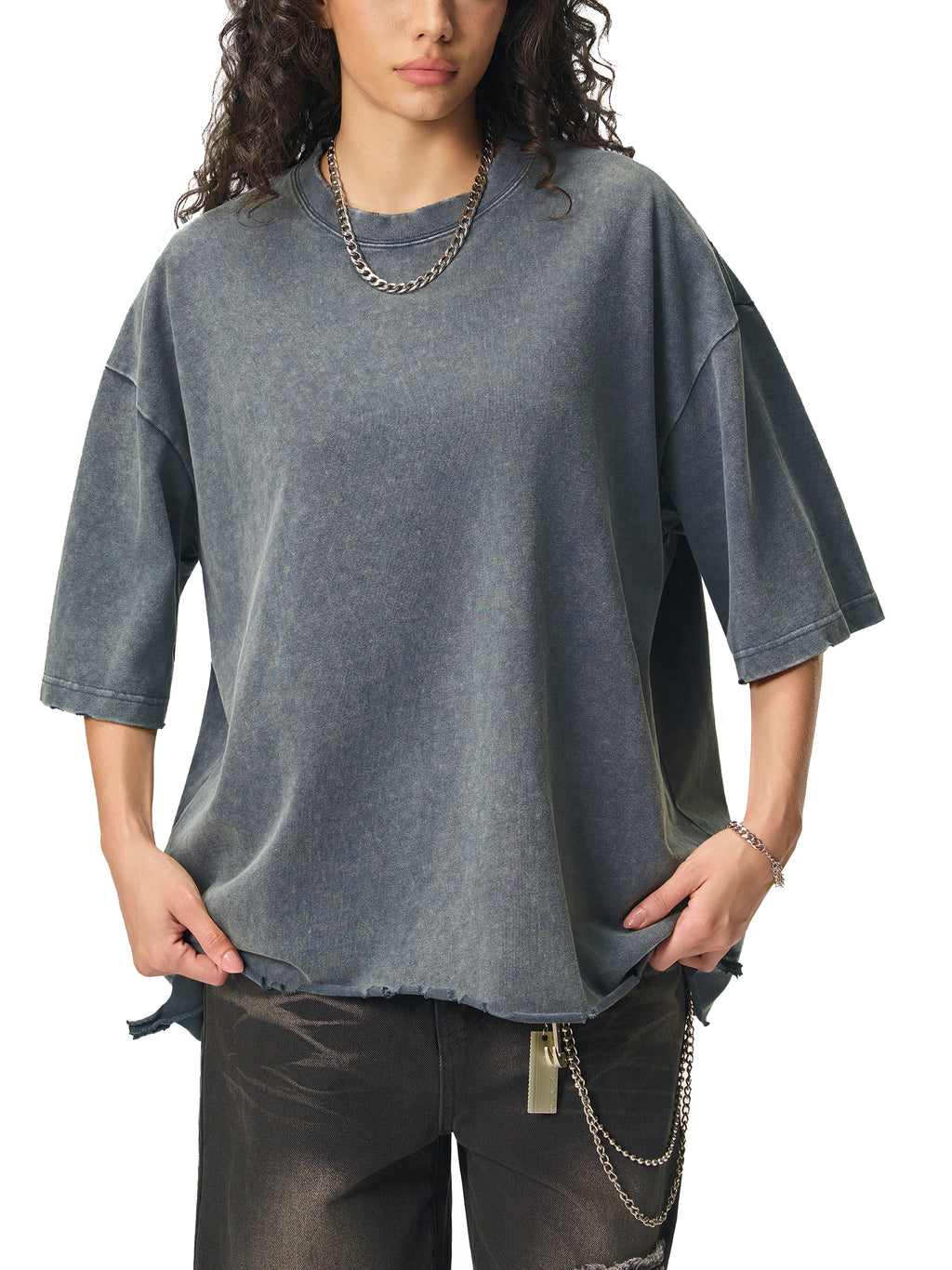 DREJ Studio Snow Wash Boxy Tee Ash Grey