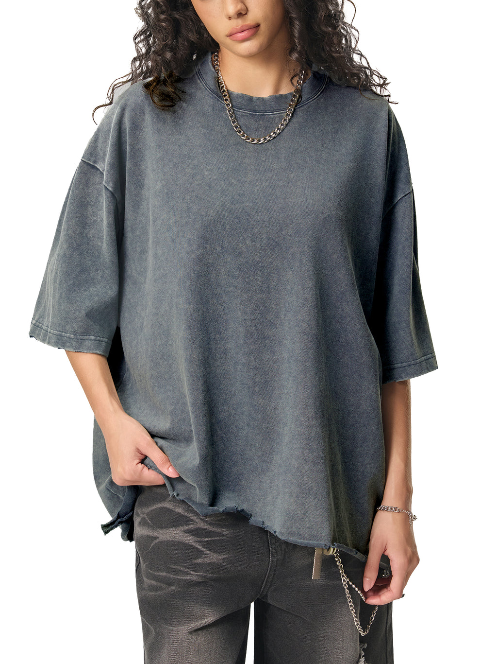 DREJ Studio Snow Wash Boxy Tee Ash Grey