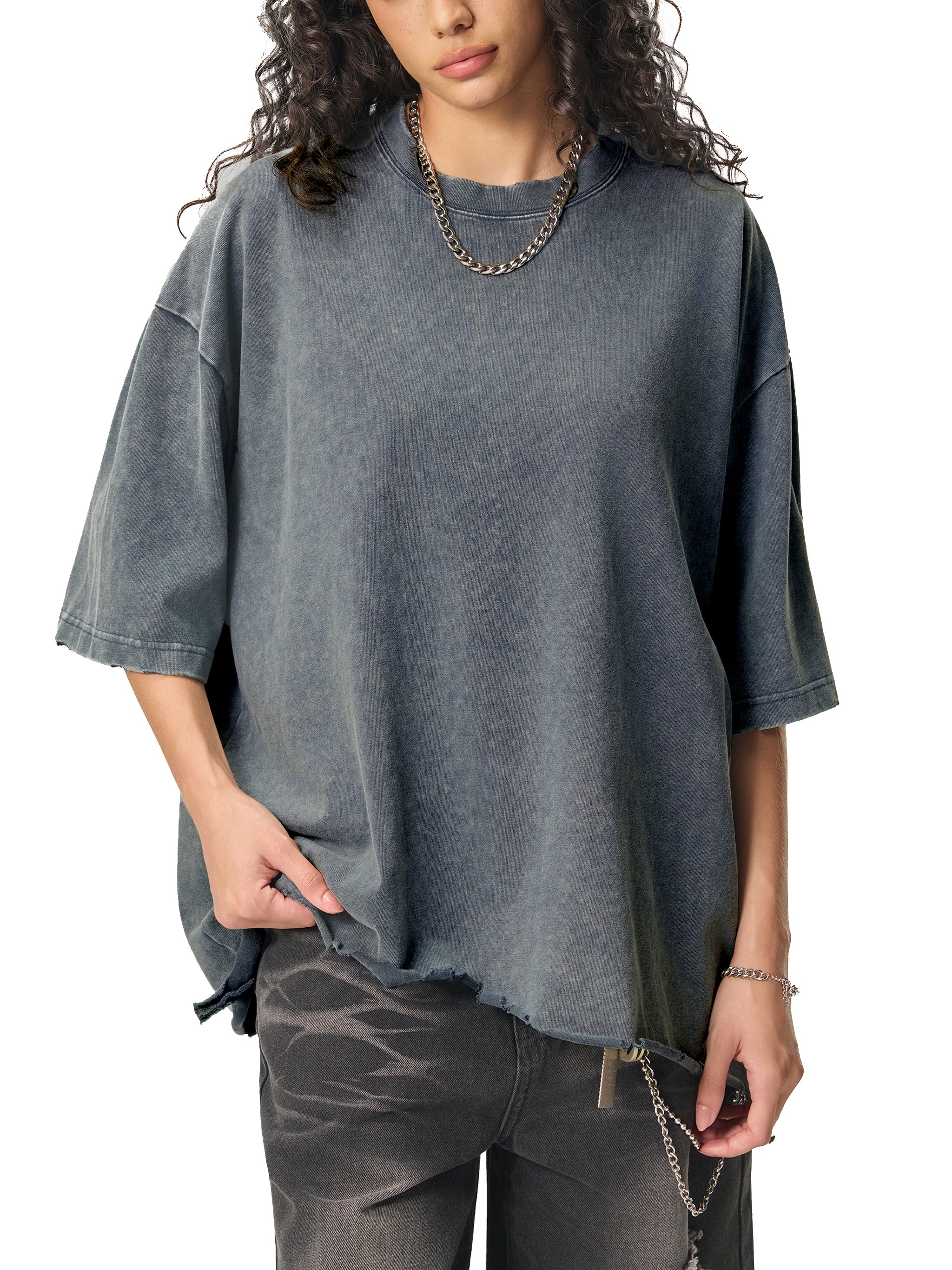 DREJ Studio Snow Wash Boxy Tee Ash Grey