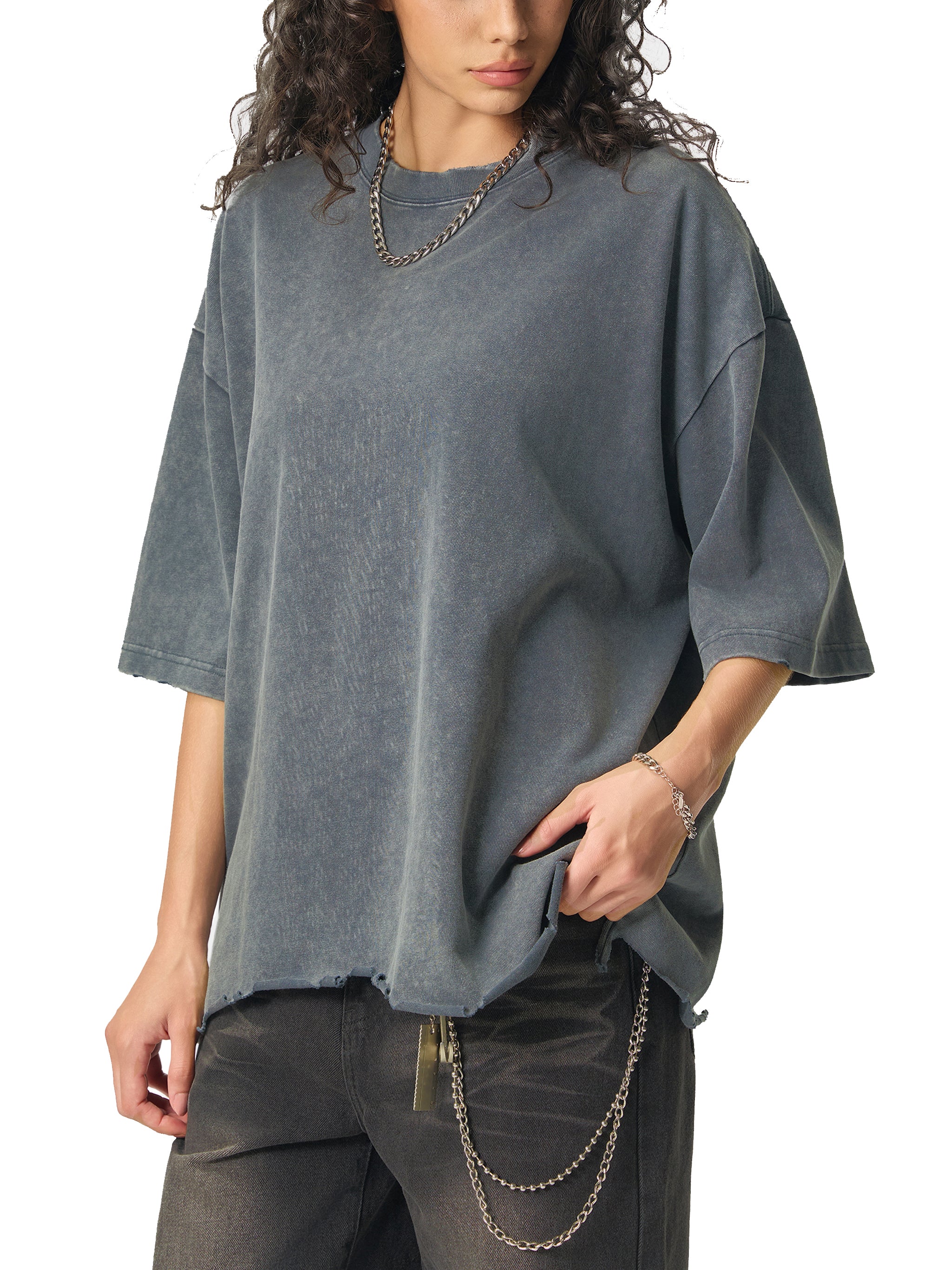 DREJ Studio Snow Wash Boxy Tee Ash Grey