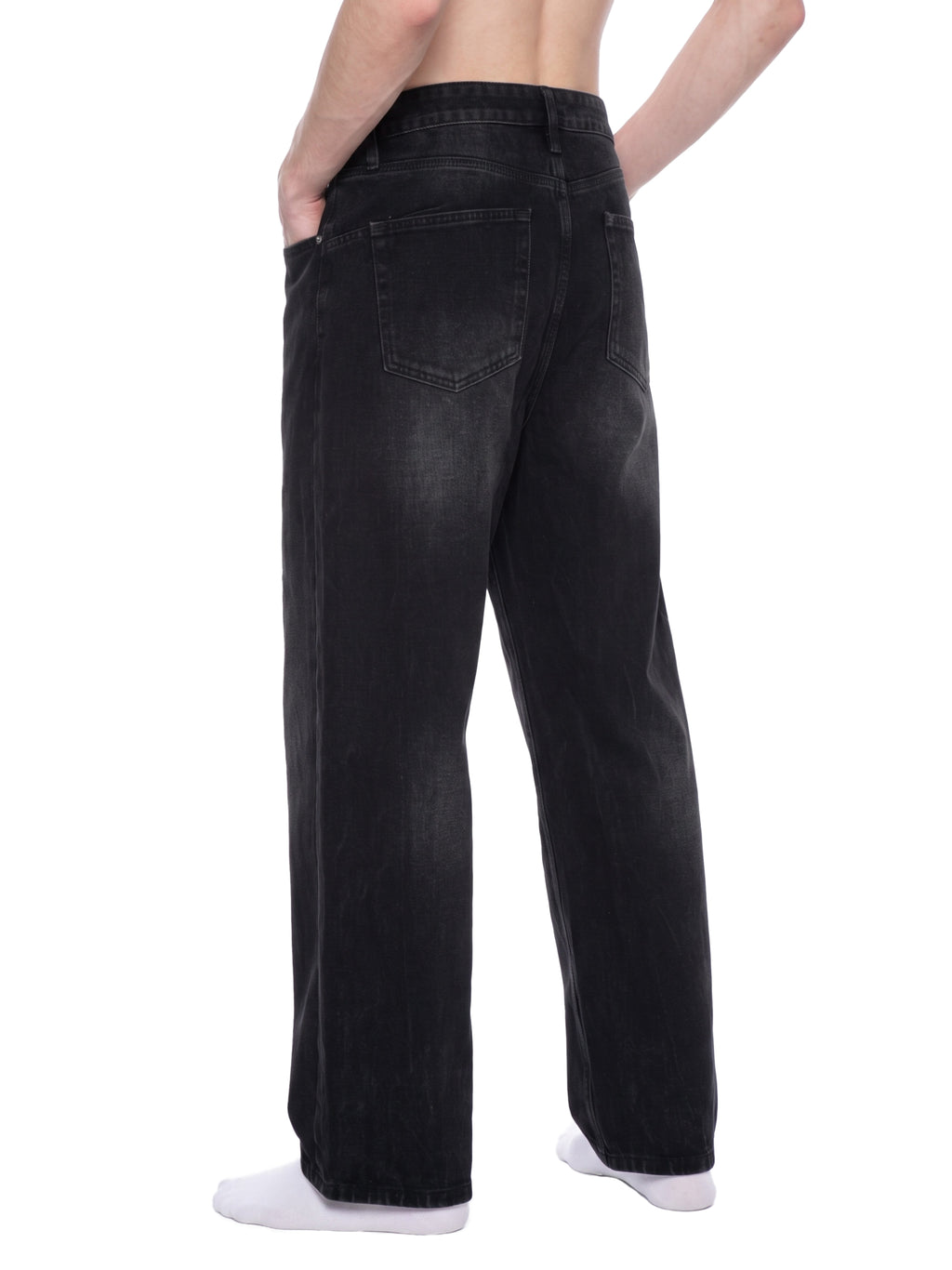 DREJ Studio Wide Leg Jeans Washed Black