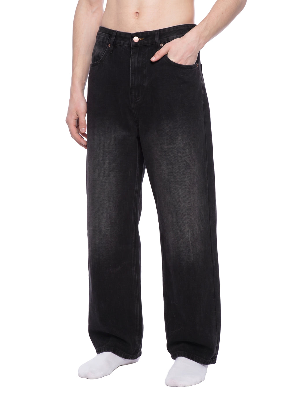 DREJ Studio Wide Leg Jeans Washed Black