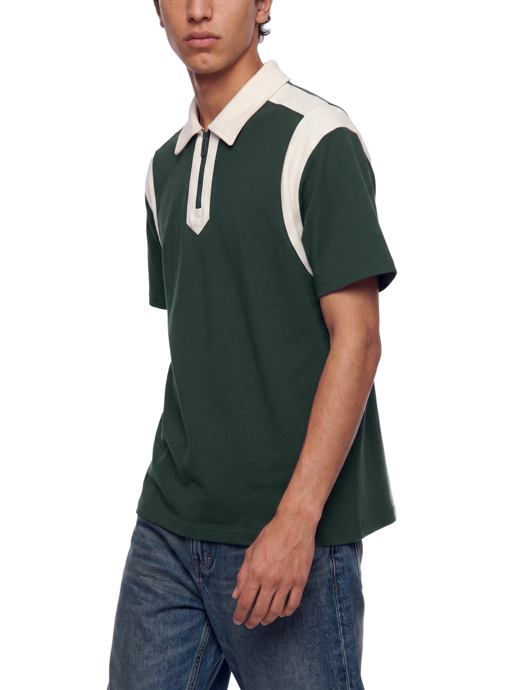 DREJ Contrast Quarter Zip Polo