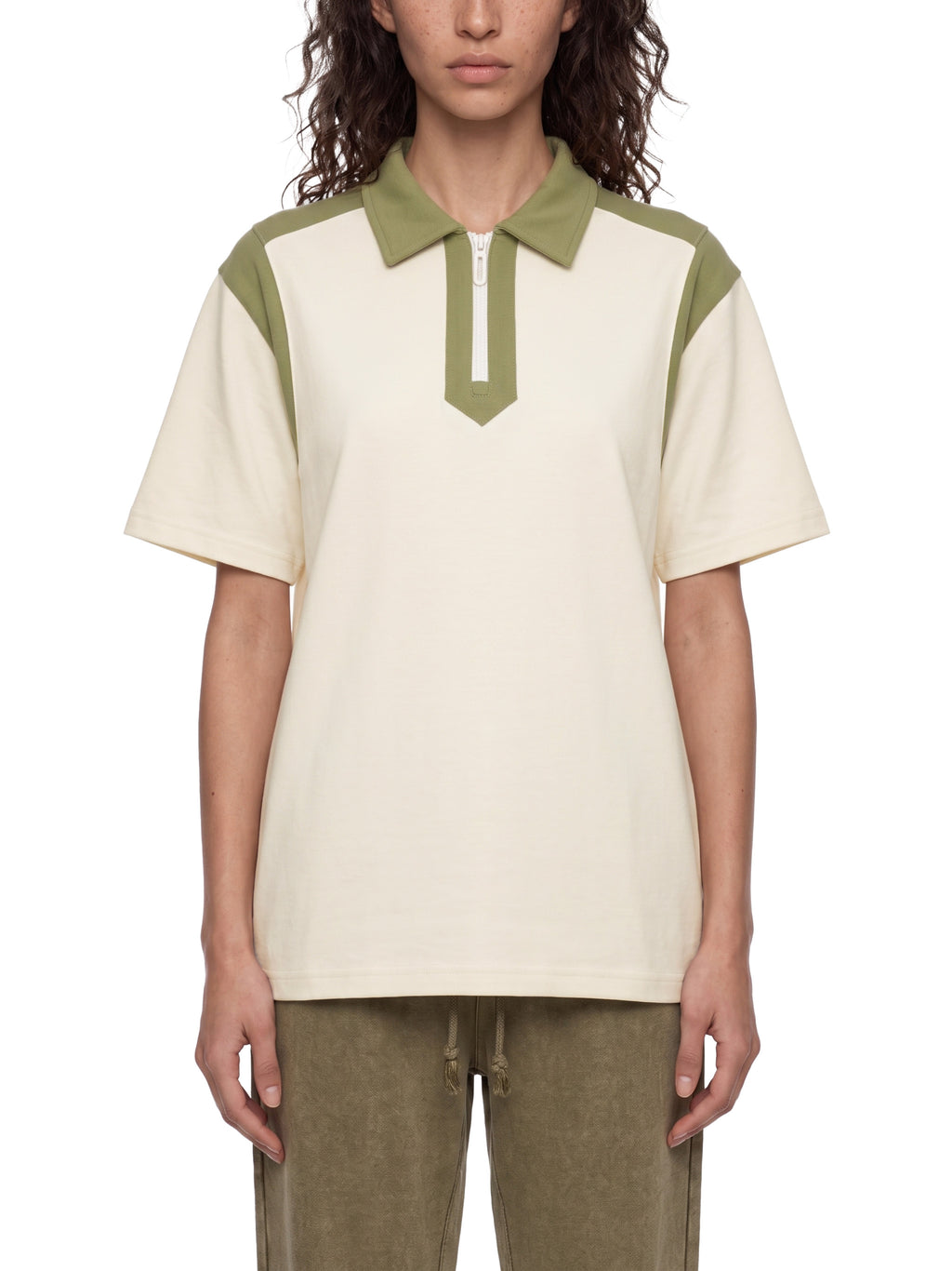DREJ Contrast Quarter Zip Polo